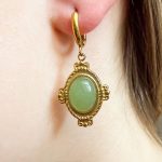 Aventurijn oorbellen detail