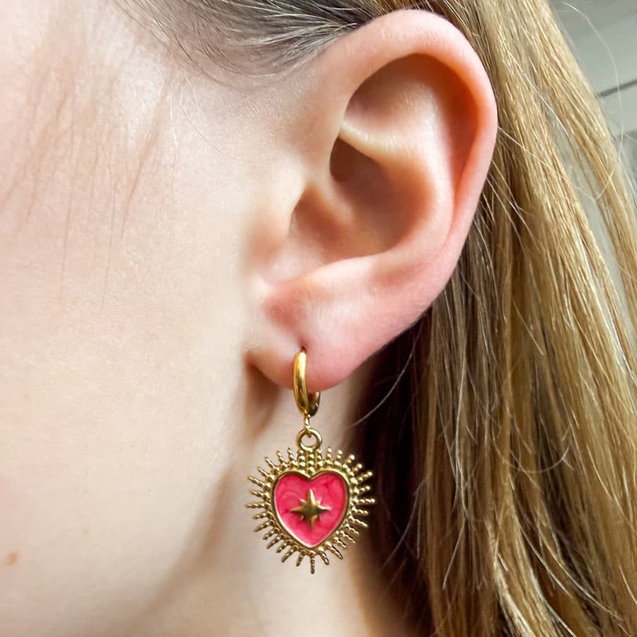 Bohemian hartje oorbellen