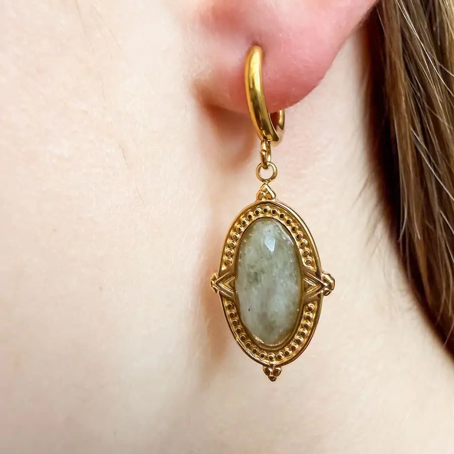 Labradoriet oorbellen