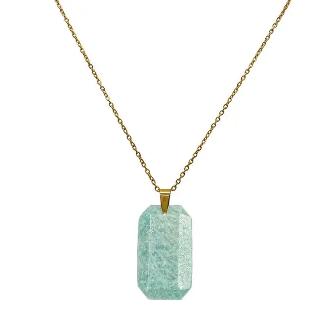 Lange ketting met amazoniet bedel