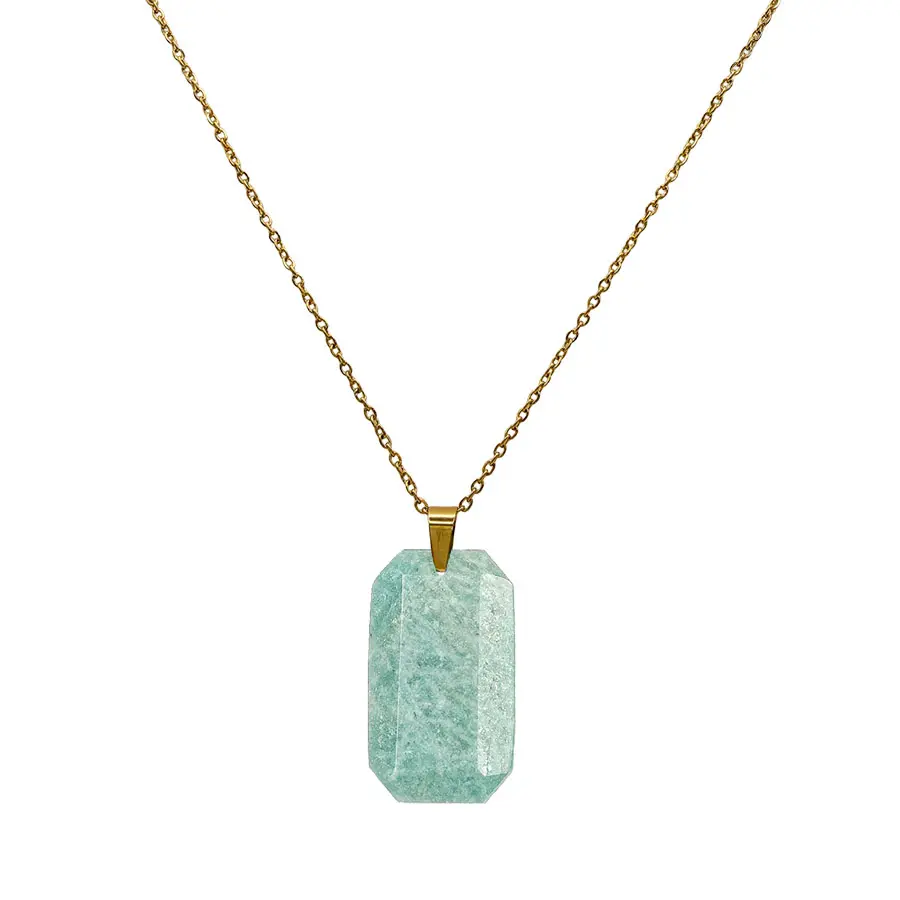 Lange ketting met amazoniet bedel Lange ketting met amazoniet bedel