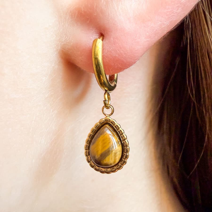 Oorbel Tijgeroog hanger