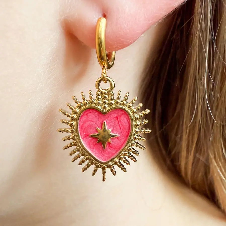 Oorbellen Bohemain hartje