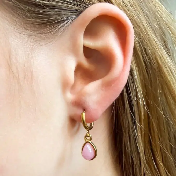 Oorbellen met Rozenkwarts