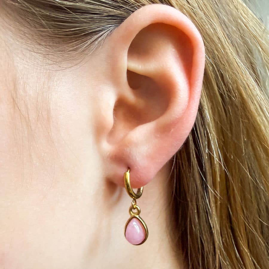 Oorbellen met Rozenkwarts