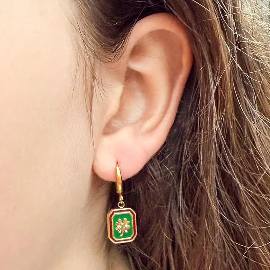 Oorbellen met klavertje