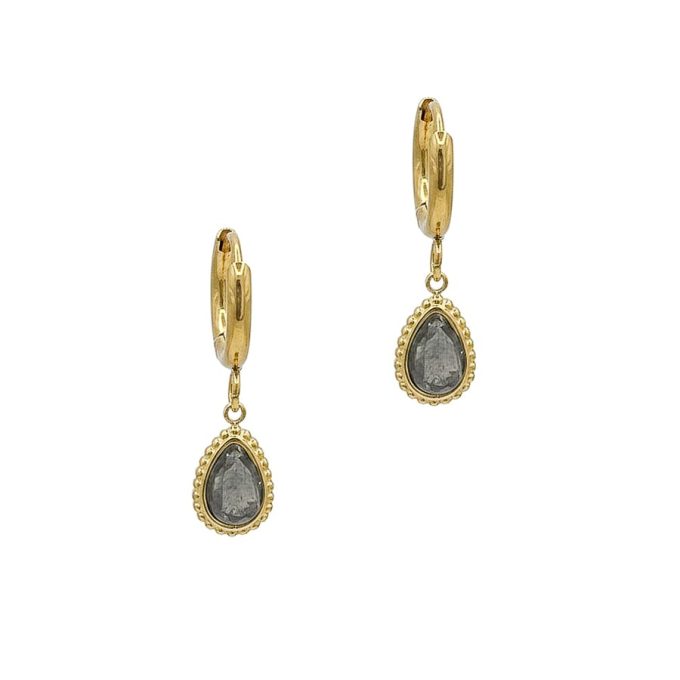 Oorbellen met labradoriet hangertje