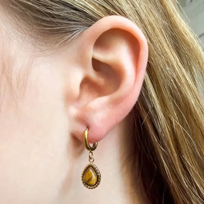 Tijger oog oorbellen