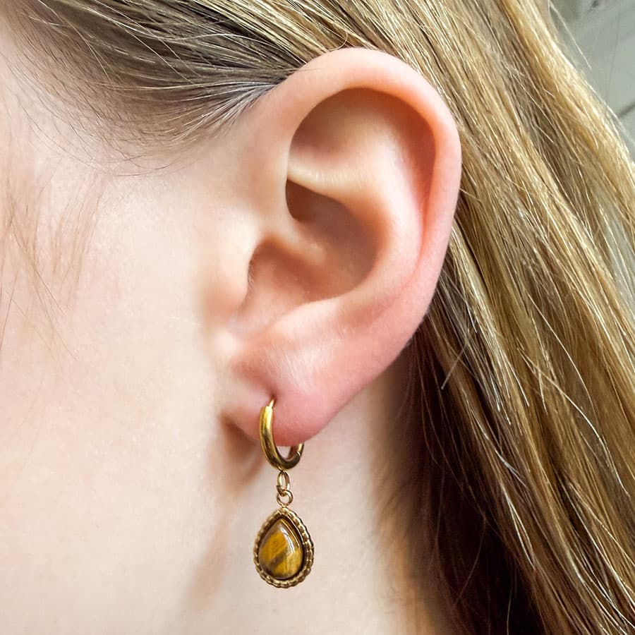 Tijger oog oorbellen