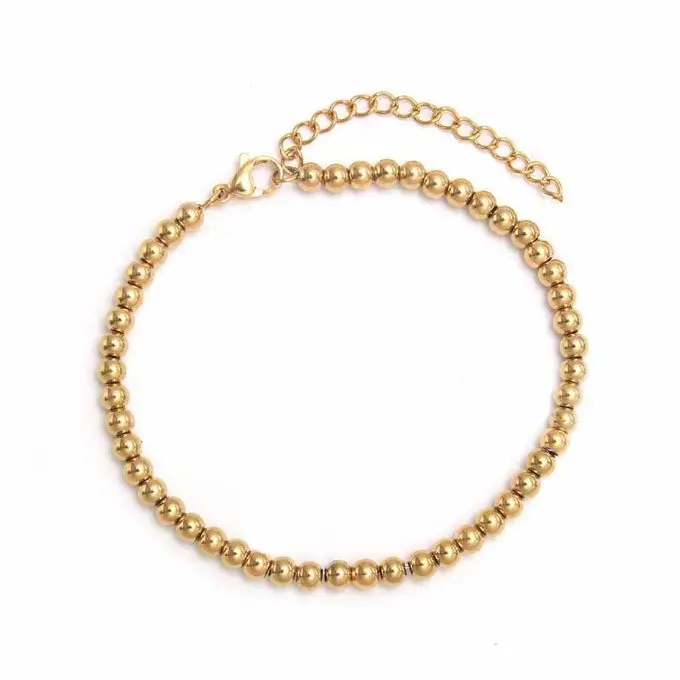 Gouden kralen armband 4 mm
