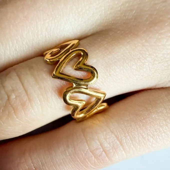 Open Hartjes Ring goud