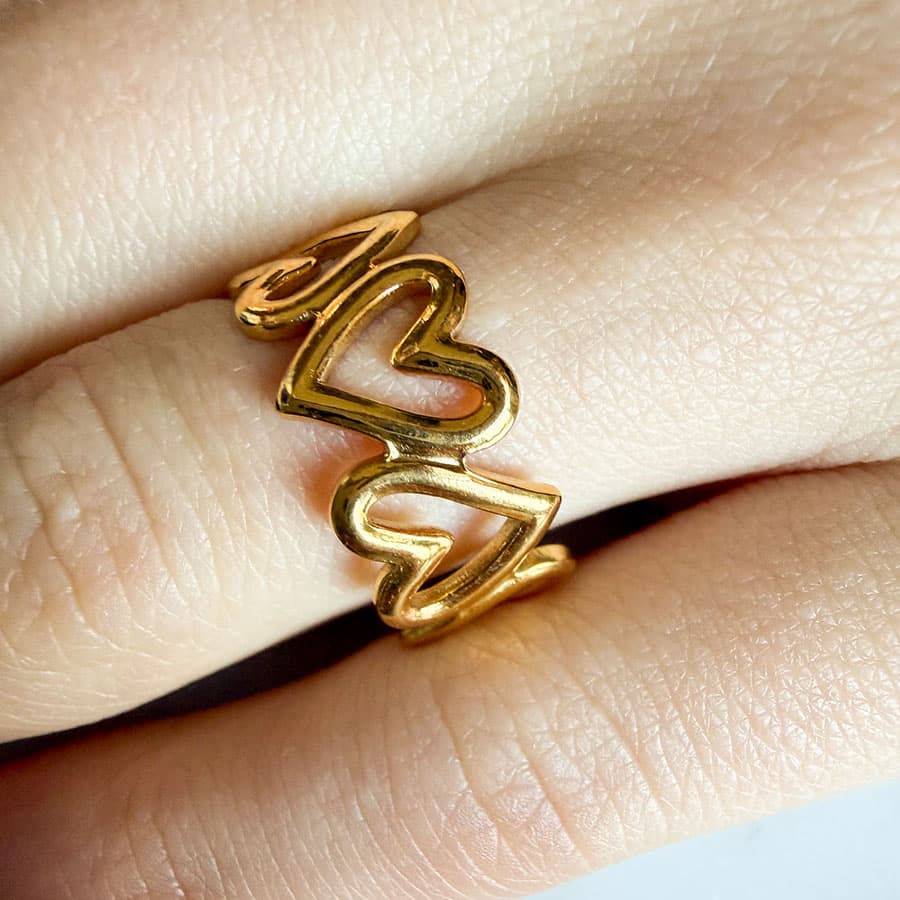 Open Hartjes Ring goud