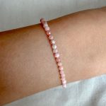 Roze opaal kralen armband