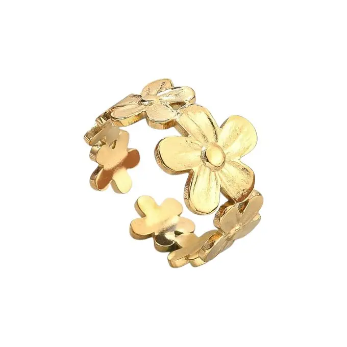 Ring met bloemen goud