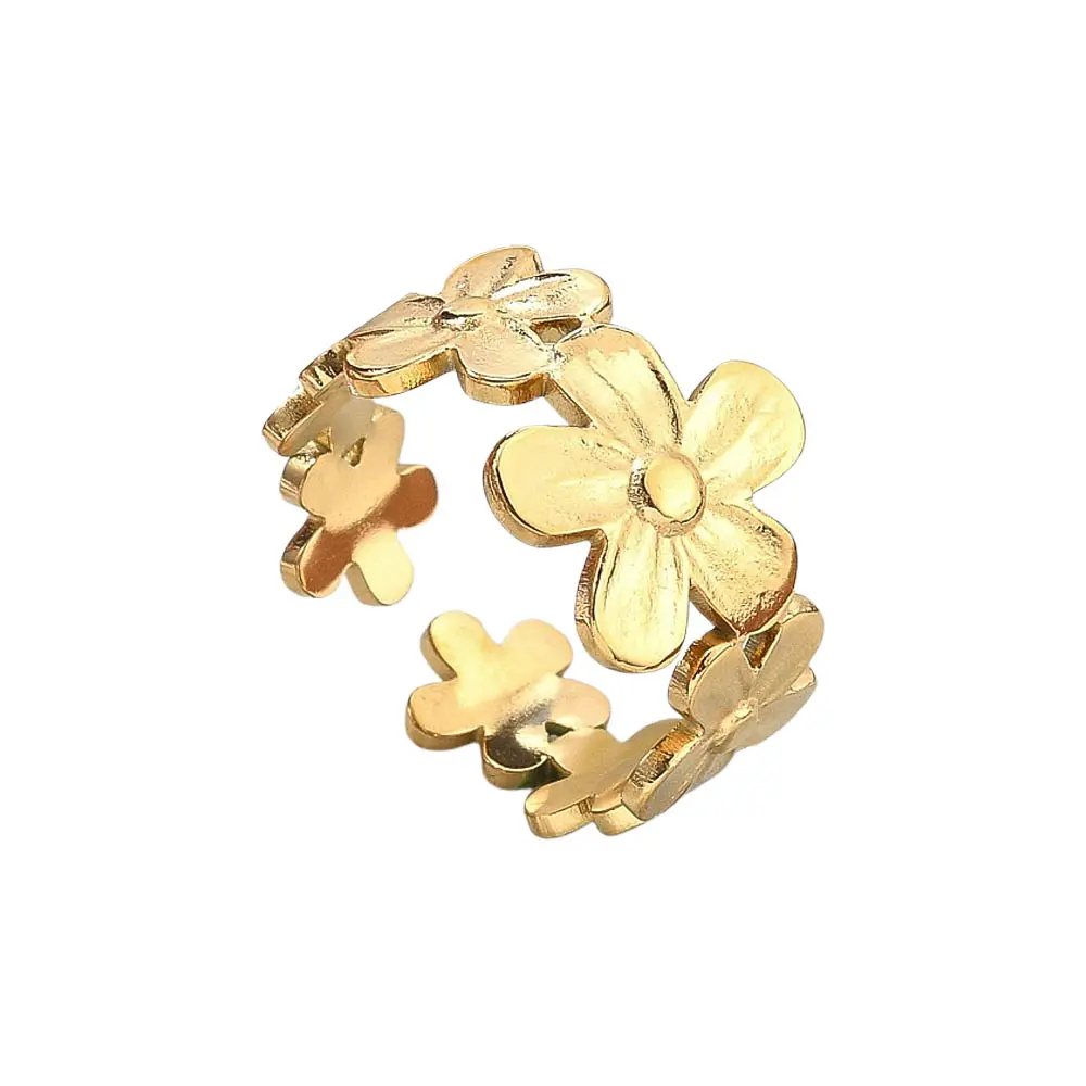 Ring met bloemen goud