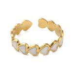 Witte hartjes Ring Goudkleurig