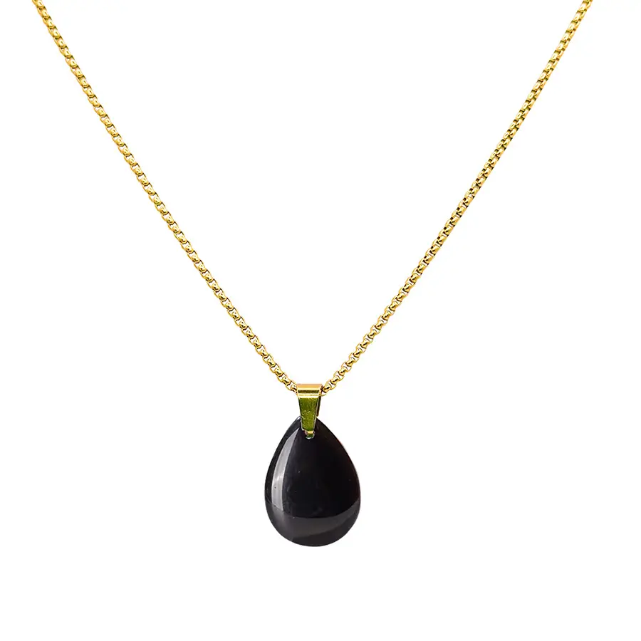 Ketting met onyx bedel K Ketting met onyx bedel