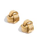 Knoop oorbellen goudkleurig