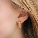 Rechthoekige oorringen geribbeld