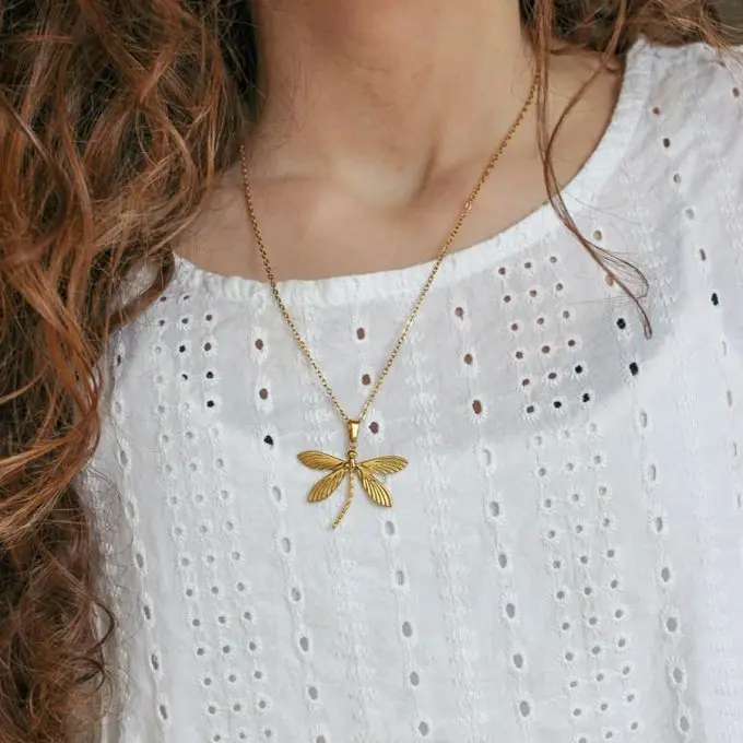 Libelle ketting Goud
