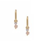 Oorbellen met roze steentje en hartje