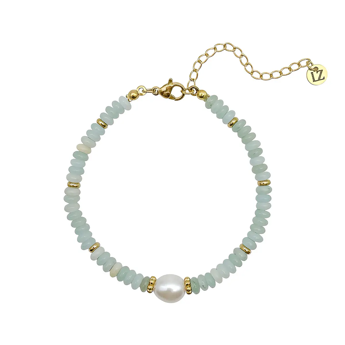 Amazoniet Armband met zoetwaterparel