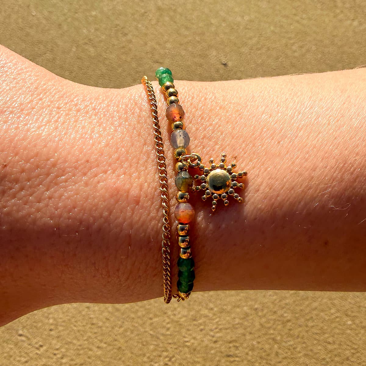 Jade armband met Goud Zonnebedel