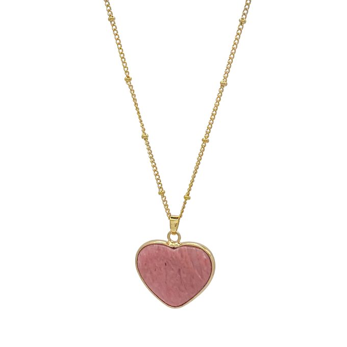 Ketting met Rhodoniet hartje