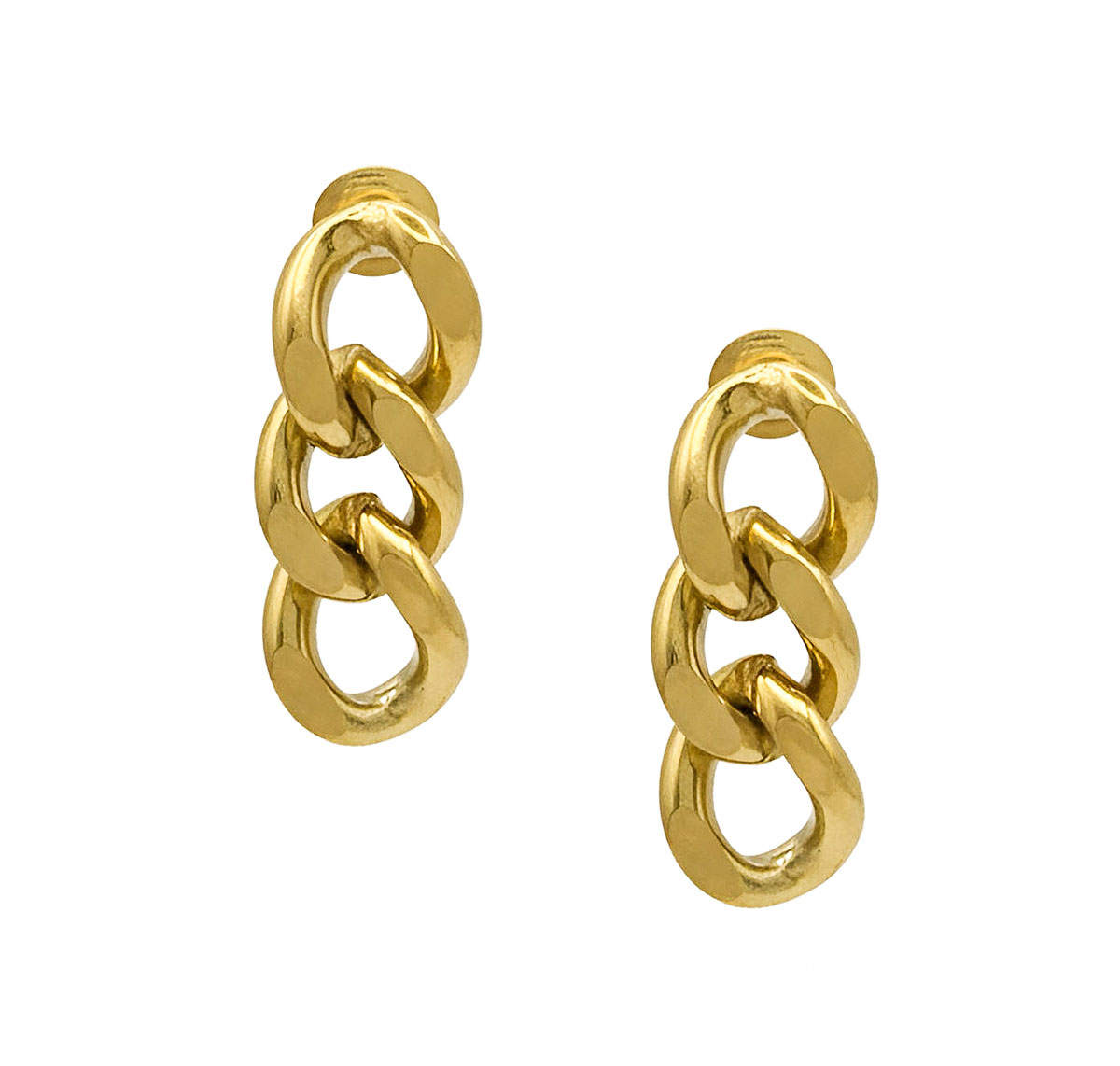 Schakel oorbellen Goudkleurig