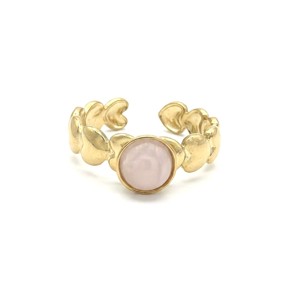 Rozenkwarts Ring met Hartjes