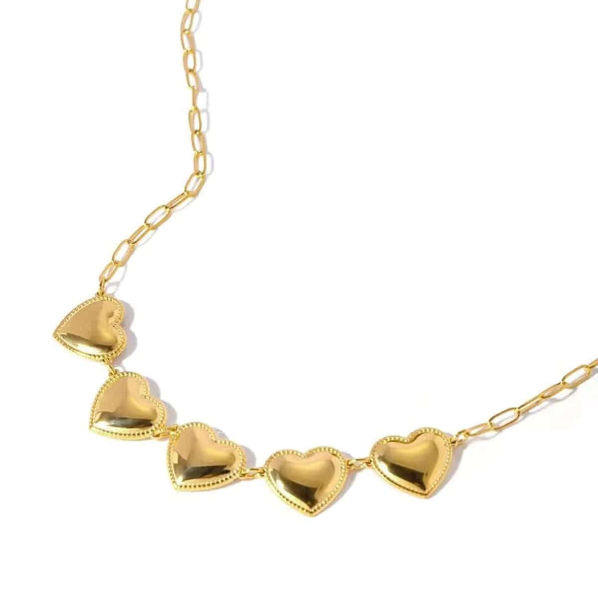 Hartjes Ketting met Goudkleurige Bedels