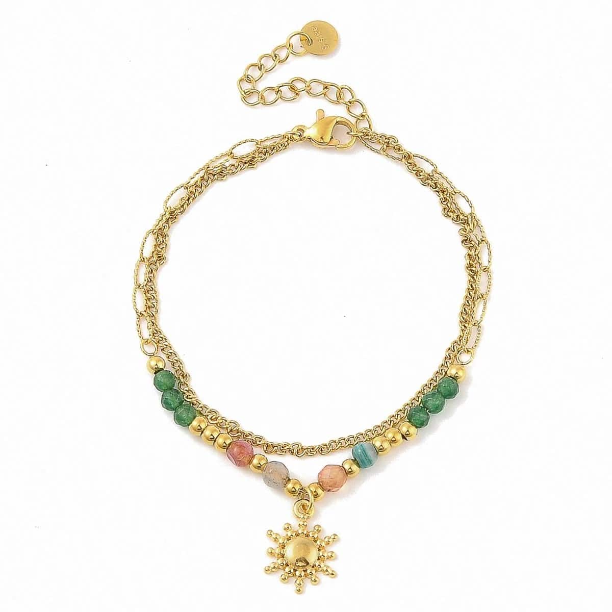 Jade armband goudkleurig met zonnebedel