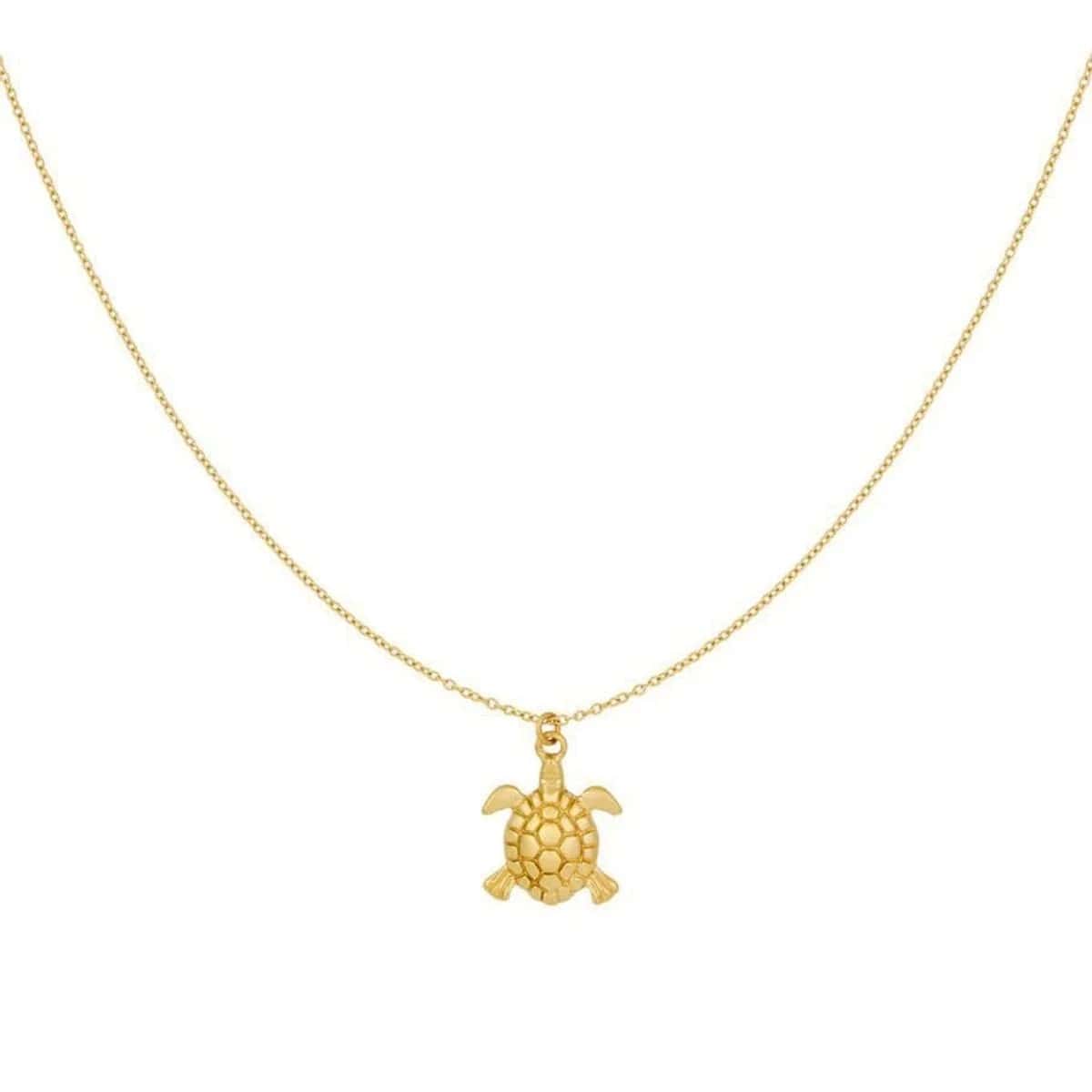 Goudkleurige ketting met schildpad