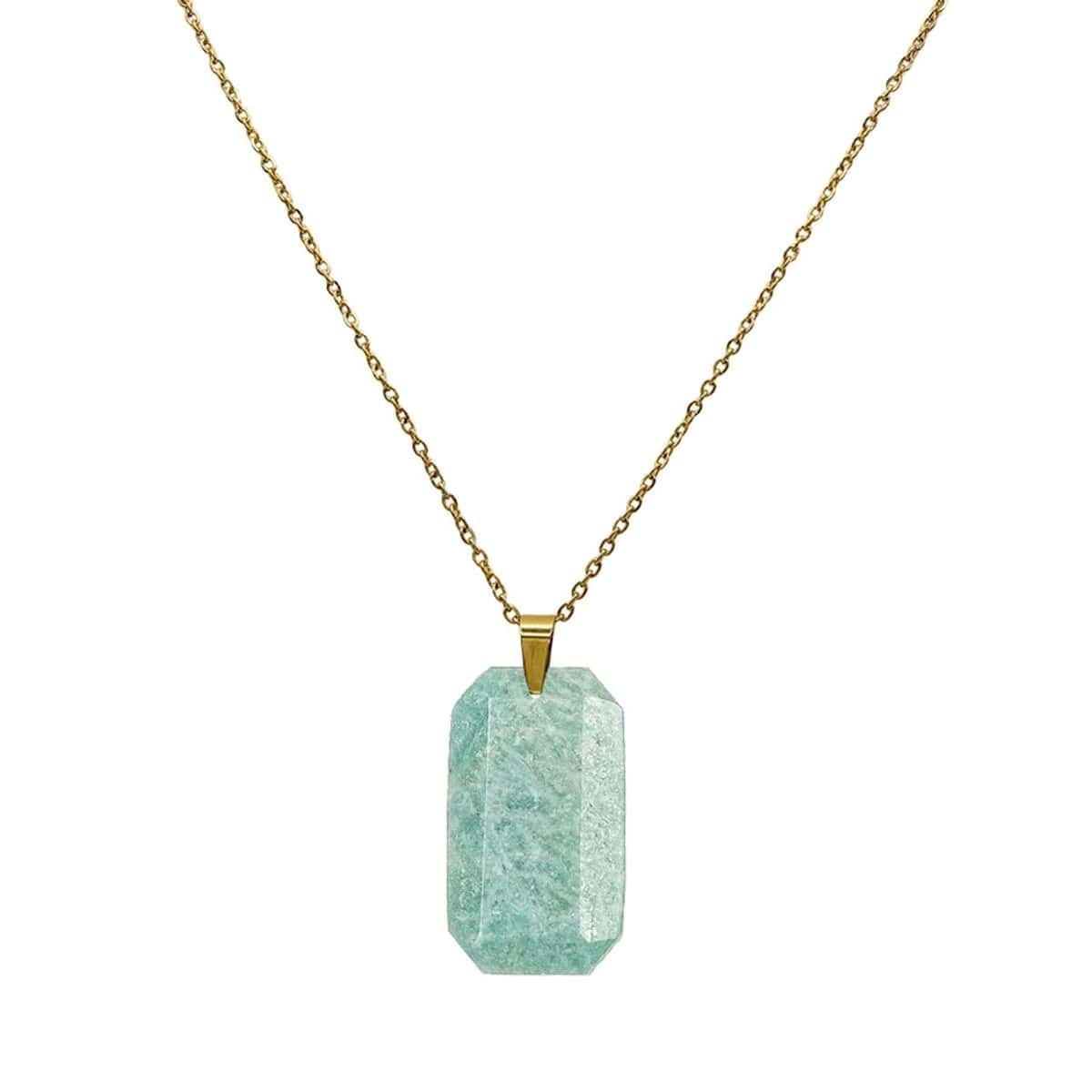 Lange ketting met Amazoniet bedel