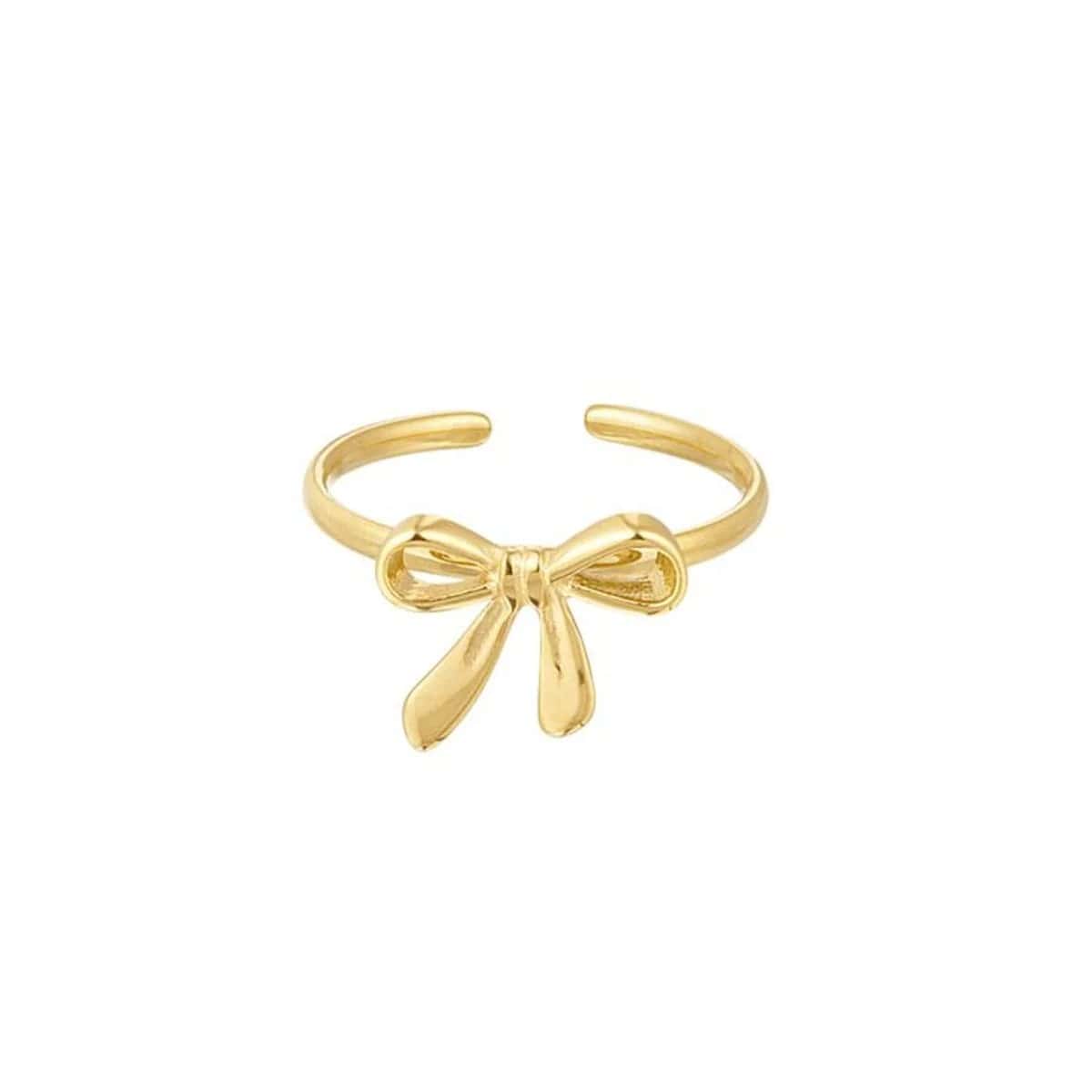 Strikjes Ring Goudkleurig