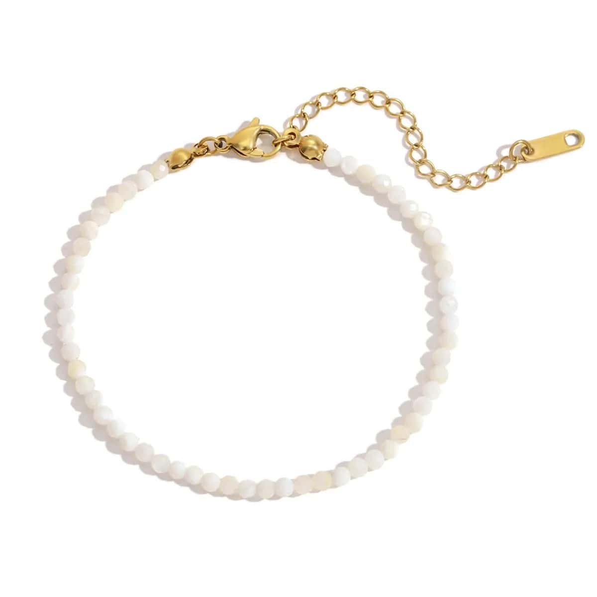 Witte Jade kralen armband